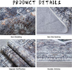 Rugcomf Area Rug 5x7 Washable Rug Boho Soft Non-Slip Non-Shedding Faux Wool - Image 9