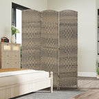 HOMCOM 3 Panel Room Divider, Hand-Woven Freestanding Wall Partition - Image 8
