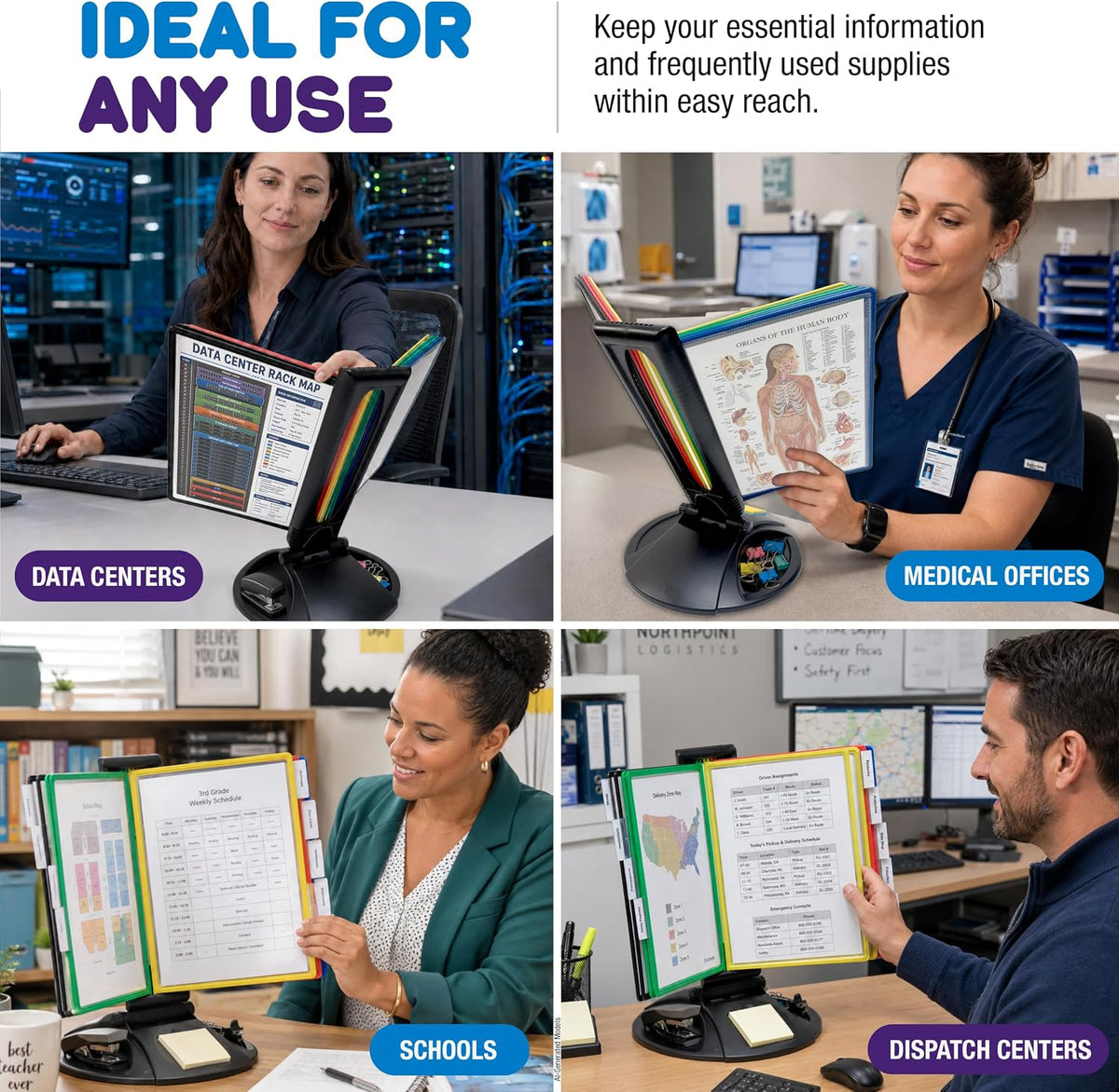 Ultimate Office AdjustaView Supply Base Desk Reference Display Organizer CL