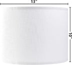 GO&SO White Textured Drum lampshade Medium Lamp Shade 13" Top x 13" Bottom x - Image 3