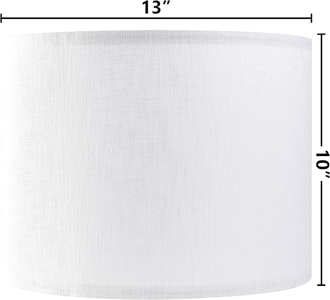 GO&SO White Textured Drum lampshade Medium Lamp Shade 13" Top x 13" Bottom x - Image 3