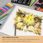 U.S. Art Supply 9"x12" Top Spiral Bound Sketch Book, 2 Pack, 100 Sheets Each - Image 5