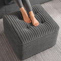 23.6in pouf ottoman, corduroy footstool foot rest floor, main product view