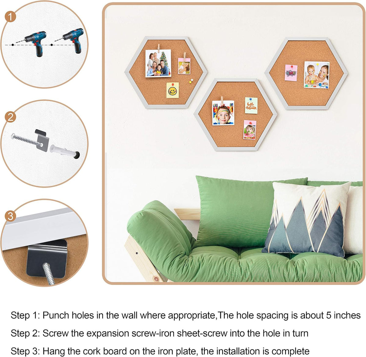 Facilife 4 Packs Cork Board,Corkboards for Wall,Small Cork Board Decorations,...