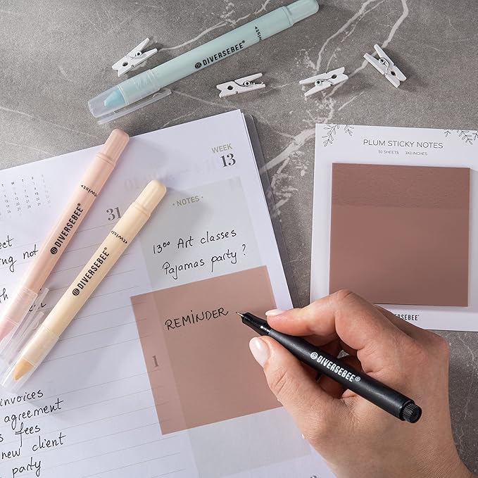DiverseBee 50 Sheets Pastel Transparent Sticky Notes, 3x3” Clear Sticky Tabs - Image 4