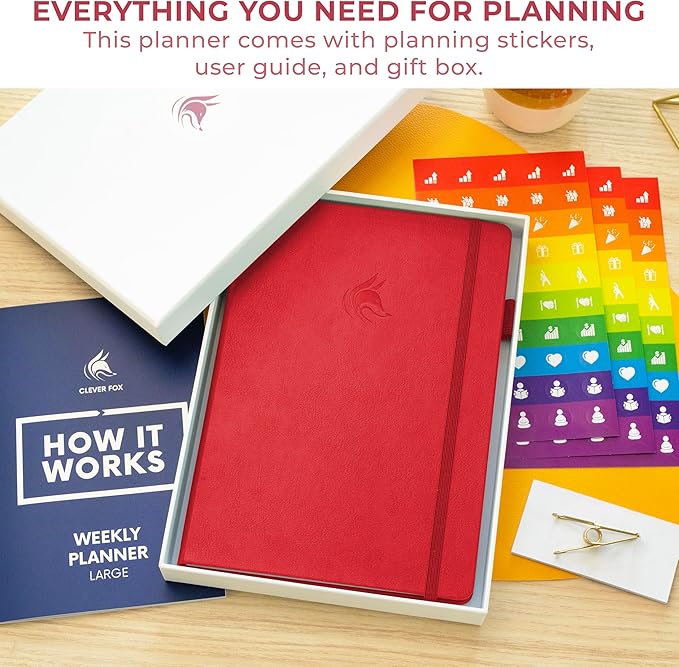 Clever Fox Planner Large – Undated Weekly & Monthly Planner - Image 3