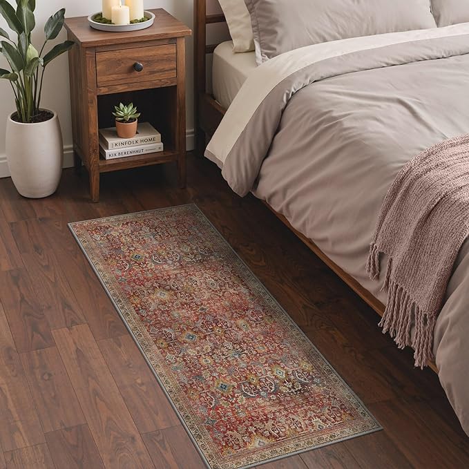 GENIMO 2x5 Runner Rugs for Hallway, Machine Washable Non Slip Vintage Rugs by GENIMO