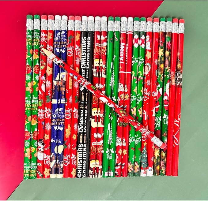 Jsehchya 72PCS Wooden cased Christmas Pencils by Jsehchya