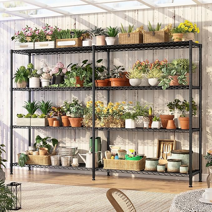 REIBII 69.8" W Storage Shelves 1250LBS Wire Shelving Unit 4 Tier Metal Shelving - Image 7