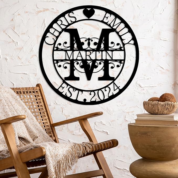 Personalized Metal Name Signs, Split Letter Monogram Wall Decor, Custom Last - Image 8