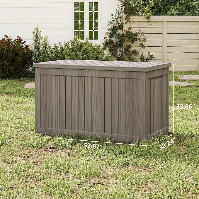 Yardgrace 270 Gallon Outdoor Storage Box Waterproof, Resin Deck Boxes - Image 4