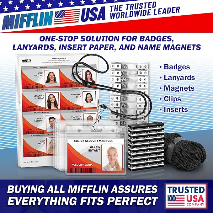 Mifflin-USA Horizontal ID Name Badge Holder, Waterproof and Resealable Plastic - Image 8