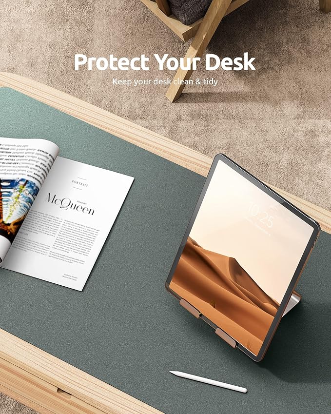 YSAGi Leather Desk Protector, Office Mat, Large Mouse Mat, Non-Slip PU Leather - Image 7