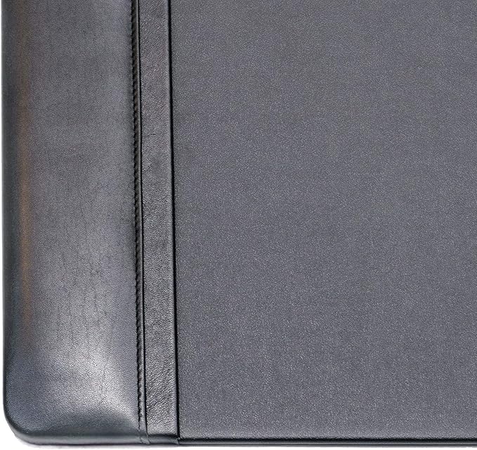 Dacasso Black Leather 22" x 14" Side Rails Desk Pad - Image 5