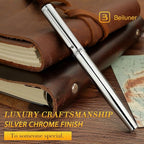 BEILUNER Silver Fountain Pen, Stunning Luxury Pens - Image 3