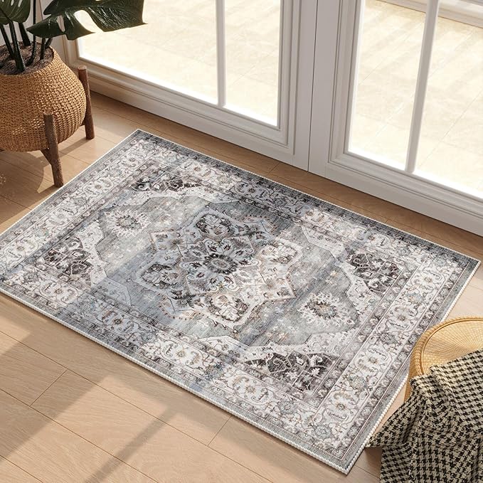 Rugcomf Vintage Medallion Rugs for Entryway 2'x3' - Image 2