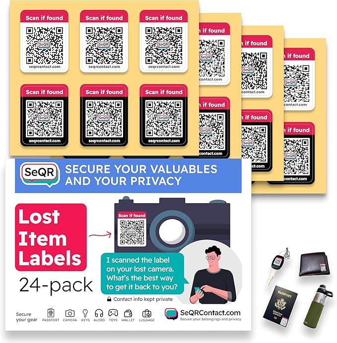 Lost Item Labels | Secure, Private Messaging Tags by SeQRContact