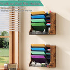 jakyitvi 5 tiers ironwood wall desk file holder, close-up detail