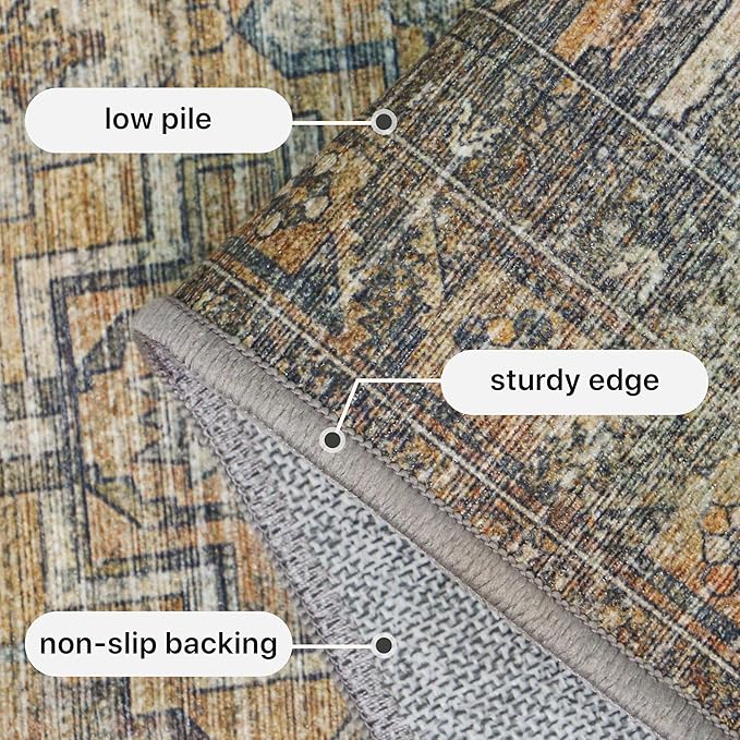 GENIMO 5x7 Area Rugs for Living Room, Machine Washable Non Slip Vintage Rugs - Image 6
