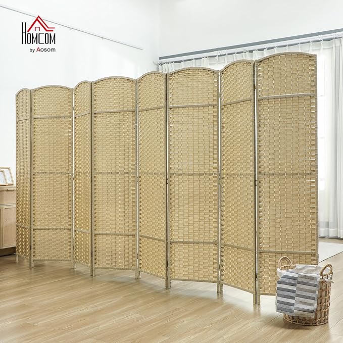 HOMCOM Room Divider, 8 Panel Folding Privacy Screen, 5.6' Tall Freestanding - Image 2