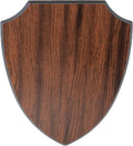 Premium Shield Plaque Wooden Display Multiple Sizes for Engraving, Arts & Crafts | DIY Award Plaque Blanks, Mounting & Display Bases with Easy Hanging Keyhole (Cherry finish, 6 1/8"x 7 3/4")