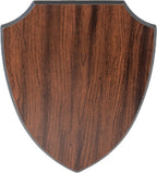 Premium Shield Plaque Wooden Display Multiple Sizes for Engraving, Arts & Crafts | DIY Award Plaque Blanks, Mounting & Display Bases with Easy Hanging Keyhole (Cherry finish, 6 1/8"x 7 3/4")