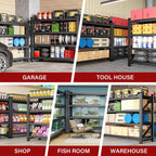 71.3" wide heavy duty garage shelving units,5000lbs deep showing dimensions