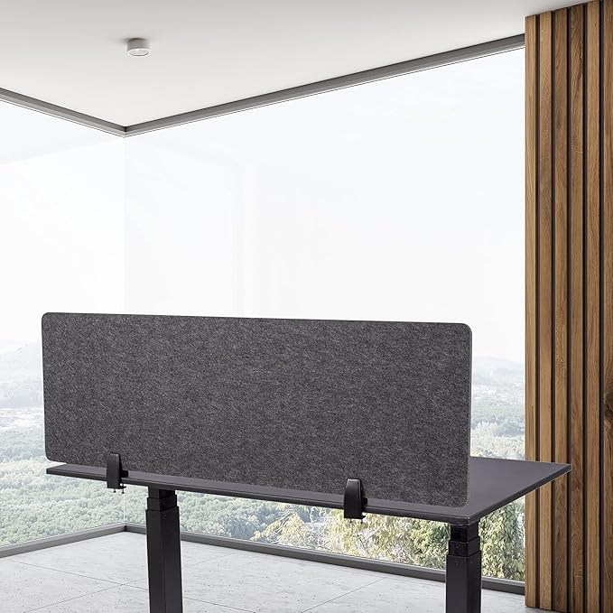 Stand Up Desk Store ReFocus Raw Clamp-On Acoustic Desk Divider Mounted Privacy - Image 7