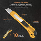 Nicpro 10 Pack Utility Knife Set, Retractable Box Cutters - Image 2