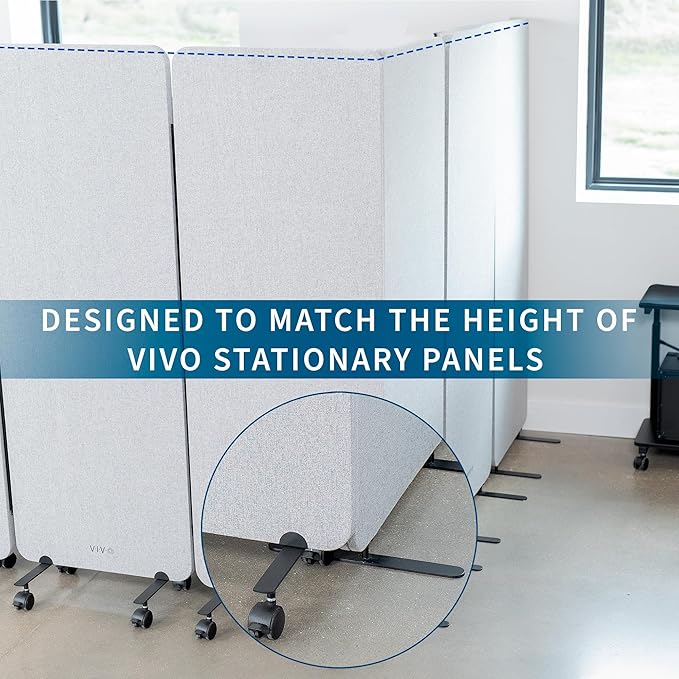 VIVO Freestanding 72 x 66 inch Privacy Panel, Mobile Cubicle Divider, x3 24 - Image 8