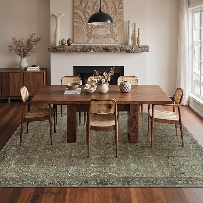 GENIMO 6x9 Area Rugs for Living Room, Machine Washable Non Slip Vintage Rugs - Image 4