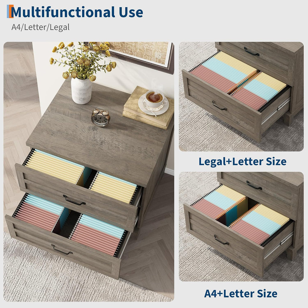 garvee 2 drawer farmhouse lateral file cabinet for showing dimensions