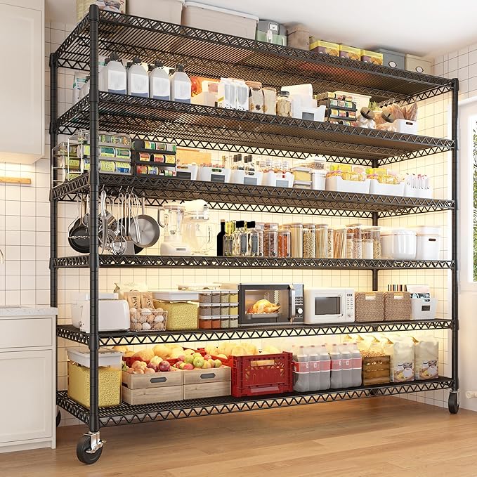 REIBII 60''W X 82.6" H Steel Heavy Duty Wire Shelving Unit - Image 2