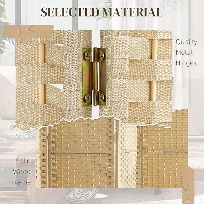 HOMCOM Room Divider, 6 Panel Folding Privacy Screen, 5.6' Tall Freestanding - Image 5