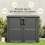 36 cu ft resin outdoor storage shed, weatherproof, package contents