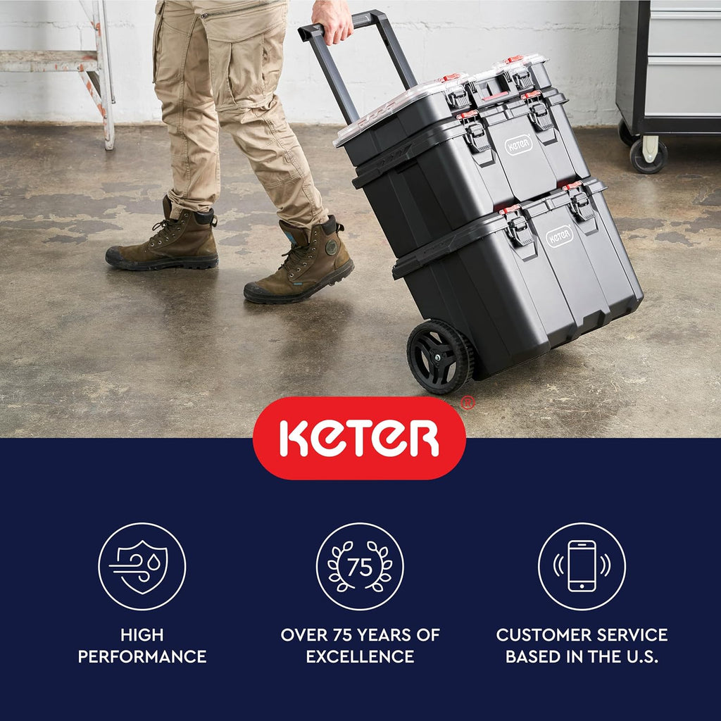 keter stack n rolling tool box modular storage, view 14