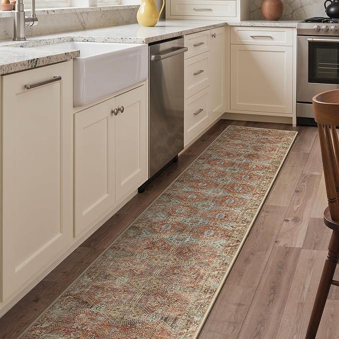 GENIMO Runner Rug 2x10 Non Slip Machine Washable Hallway Runner Rug, Low Pile - Image 2