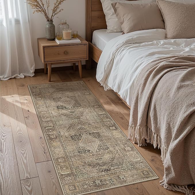 GENIMO Runner Rug 2x7 Non Slip Machine Washable Hallway Runner Vintage Rug - Image 2