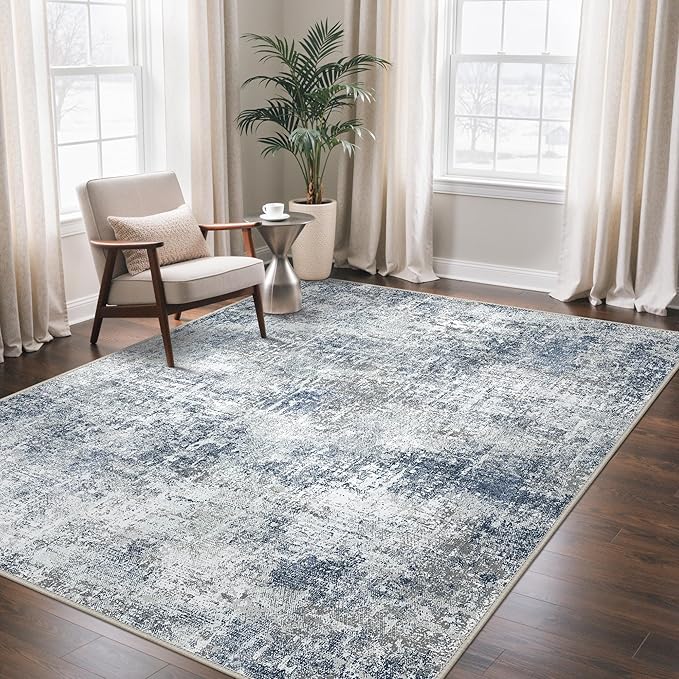 GENIMO Washable Area Rugs for Living Room, 8x10 Modern Non Slip Rugs, Low Pile by GENIMO