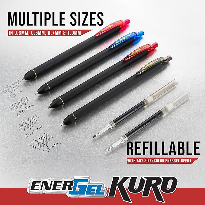 Pentel EnerGel Kuro Shades of the Ocean, Retractable Liquid Gel Pen - Image 6