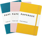 PAPERAGE Lined Journal Notebook, 3 Pack, 160 Pages, Medium 5.6 in x 8 in by PAPERAGE