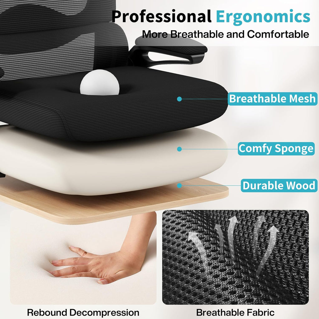 ergonomic office chair,mesh office chair with lumbar support,high, package contents