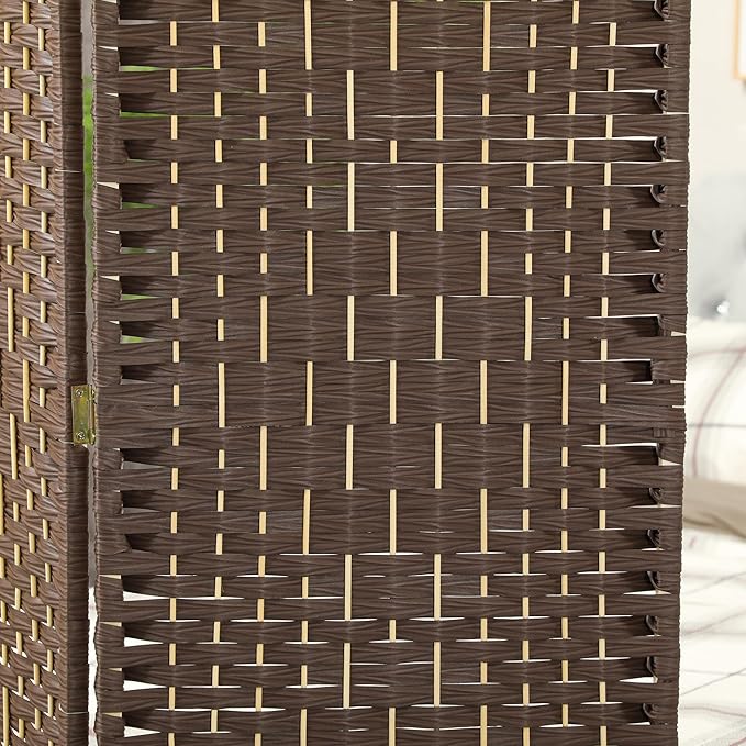 HOMCOM 3 Panel Room Divider, Hand-Woven Freestanding Wall Partition - Image 8