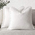 Foindtower Set of 2 Decorative Linen Fringe Throw Pillow Covers Cozy Boho by Foindtower