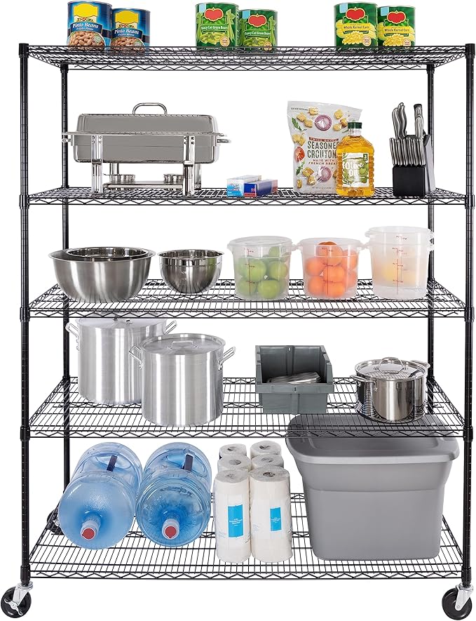 Seville Classics UltraDurable Heavy Duty NSF Solid Steel Wire Rack Storage Unit - Image 4