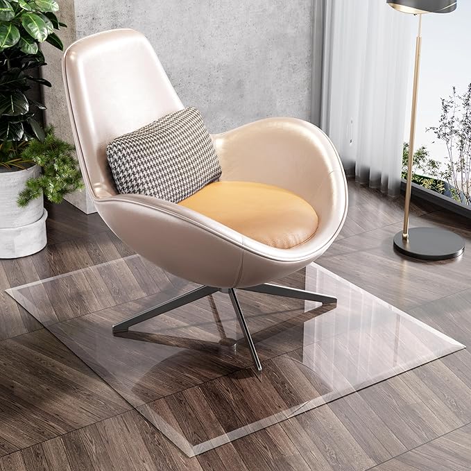 47“ x 40” Beveled Edge Glass Chair Mat by Whatssuitableisthebest