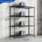 DurayLoly 4- Shelf Metal Shelving Unit Adjustable Storage Shelves Heavy Duty - Image 3