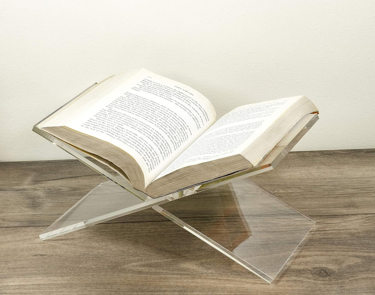 Red Co. Transparent Clear Acrylic Book Holder 2 Piece Reading Stand for Open ...