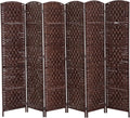 HOMCOM Room Divider, 6 Panel Folding Privacy Screen, 6FT Tall Portable Wicker by HOMCOM