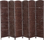 HOMCOM Room Divider, 6 Panel Folding Privacy Screen, 6FT Tall Portable Wicker by HOMCOM
